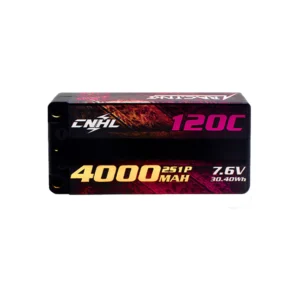 CNHL Ultra-Thin Racing Series LiHV 4000mAh 7.6V 2S 120C Shorty Hard Case LiPo Battery with EC3 Plug